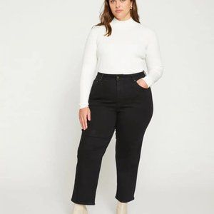 NWT Universal Standard High Rise Curve Straight Leg Jeans 27 Inch Black size 18